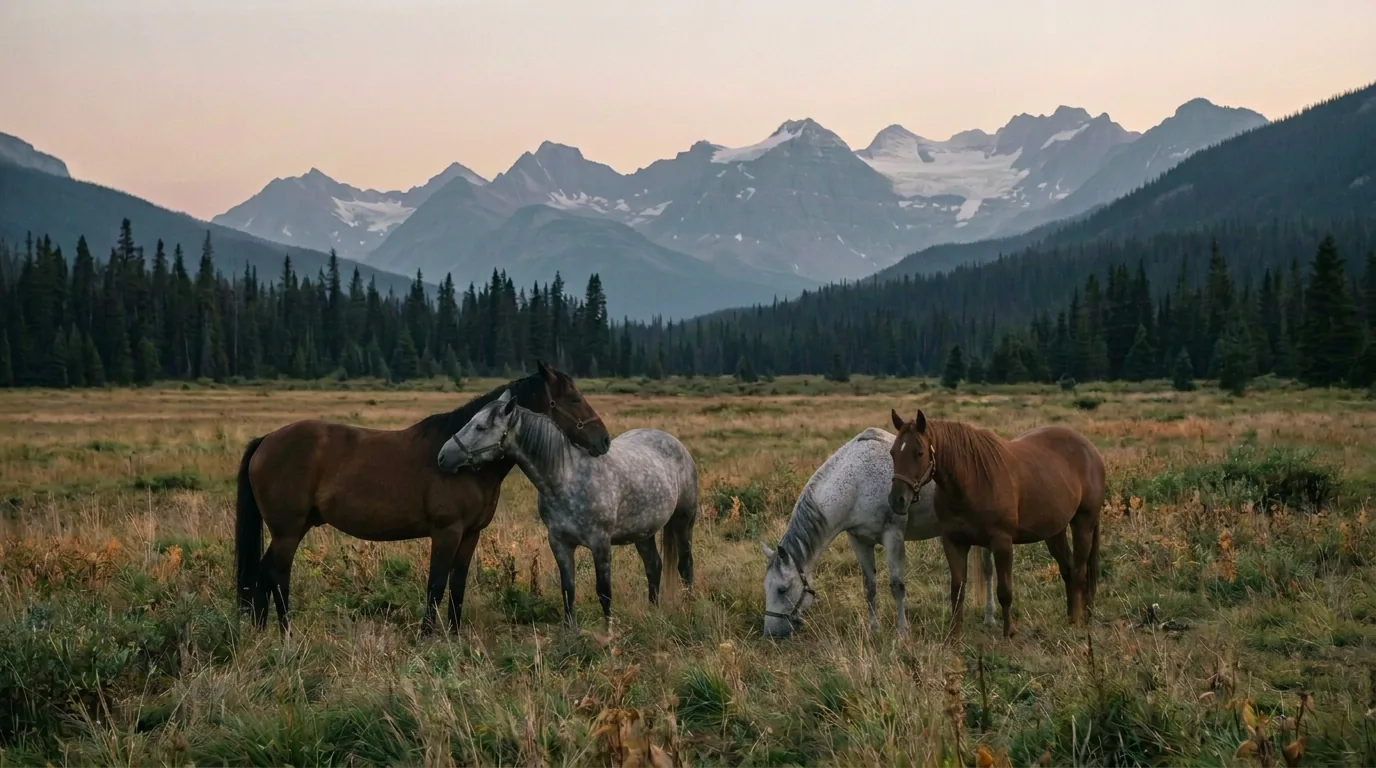 Chevaux en liberté, Centre équestre La Jumenterie, Isère